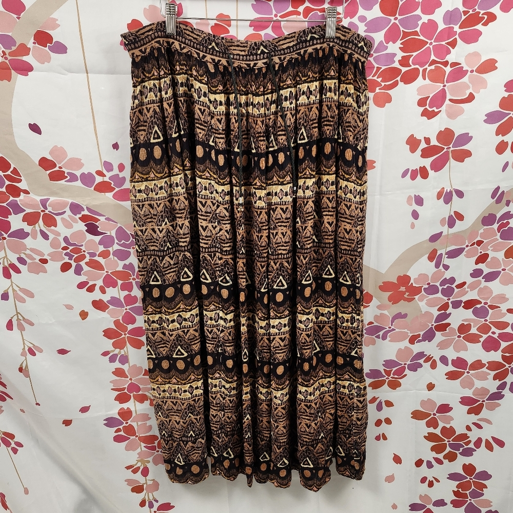 Vintage rayon broomstick maxi skirt